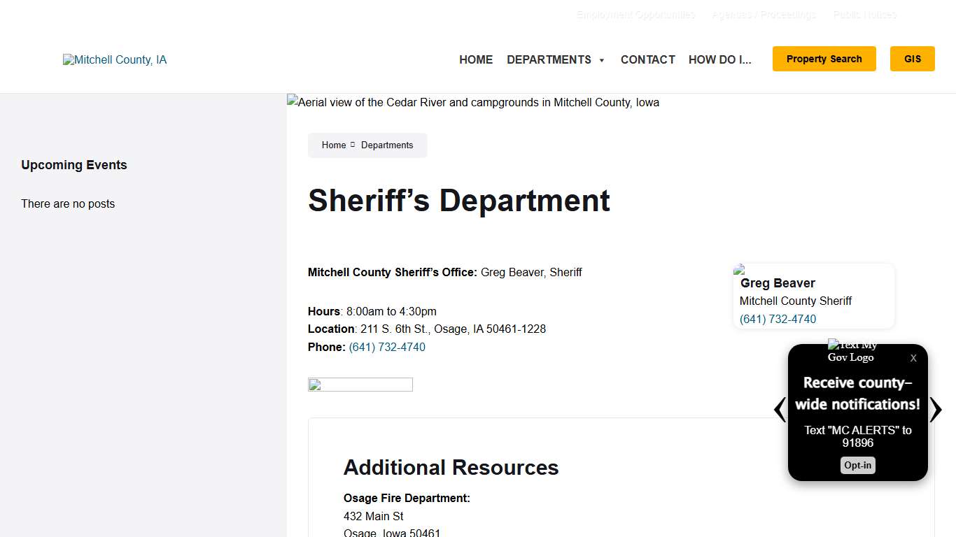 Sheriff’s Department – Mitchell County, IA